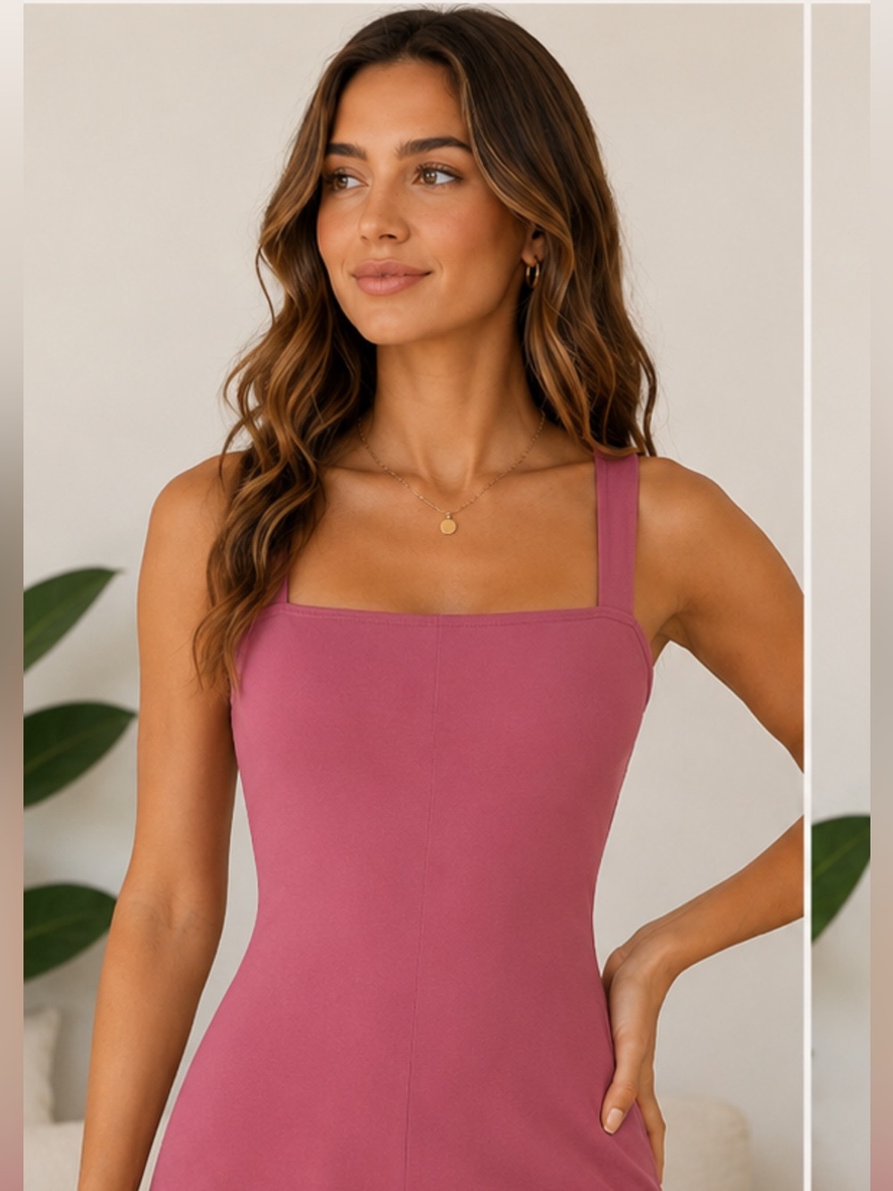 QINSEN FIT & COMFORT PINK PADDED SQUARE NECK SLEEVELESS SHORTS ROMPER SIZE 6